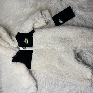 Nike Kids Sherpa Hooded Suit - Black and White